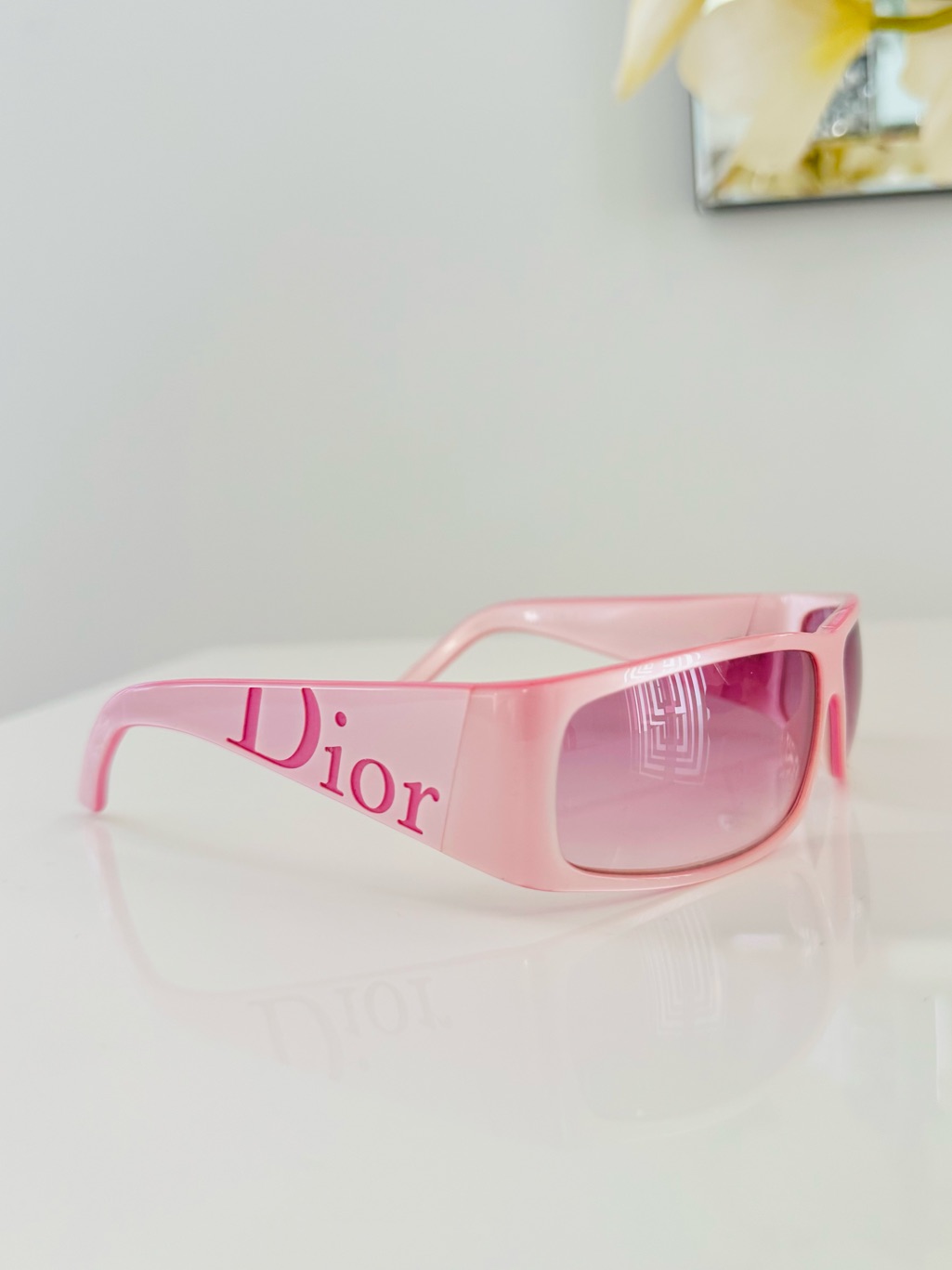 Rarechristian Dior Your Dior Pink Logo Y2k Sunglasses John Galliano Era.